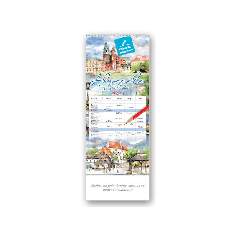 KALENDARZ NOTATNIKOWY AKWARELE Z POLSKI WN04 BRAK
