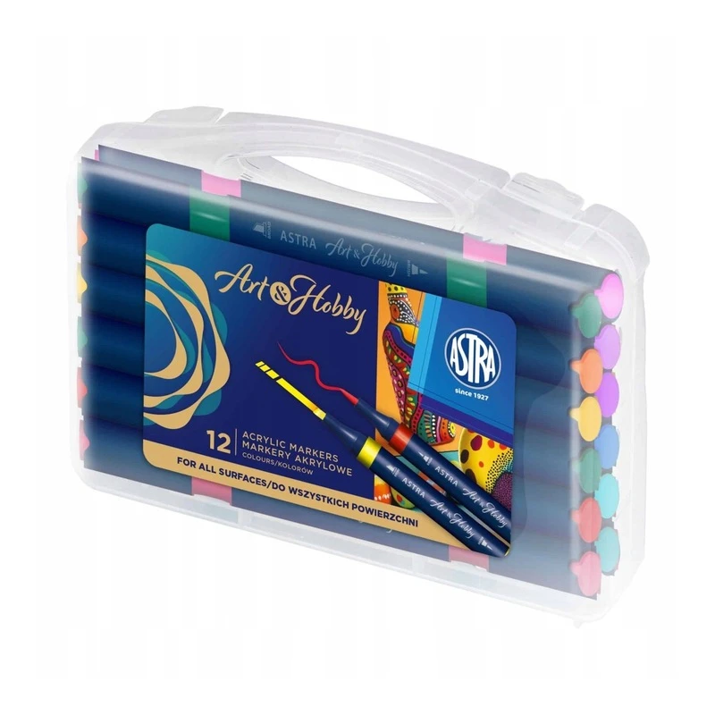 Markery akrylowe dwustronne trójkątne ART&Hobby 12szt