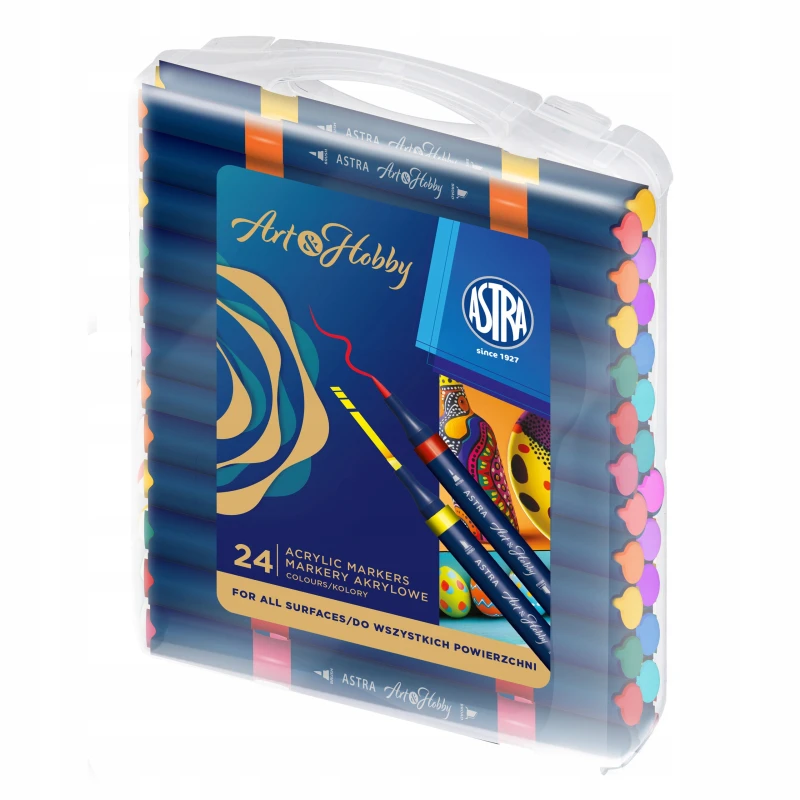 Markery akrylowe dwustronne trójkątne ART&Hobby 24szt