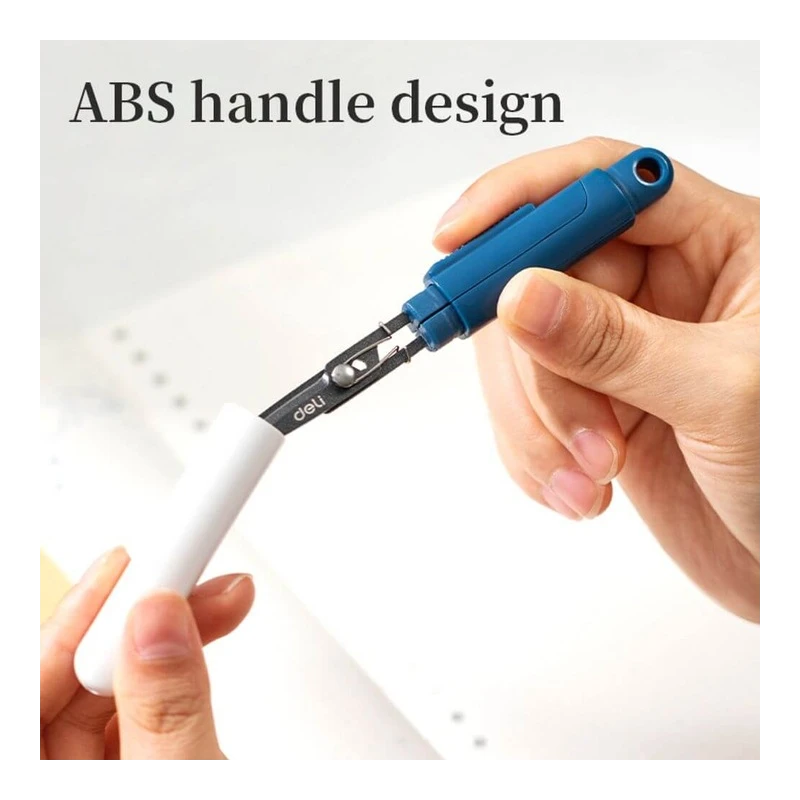 Kompaktowe nożyczki i w bezpiecznym etui, Deli EZ508, Linfini,, zielone