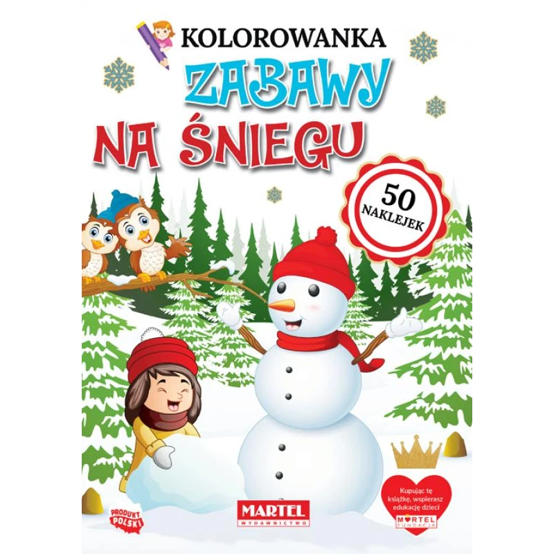 KOLOROWANKA ZABAWY NA ŚNIEGU Z NAKLEJKAMI