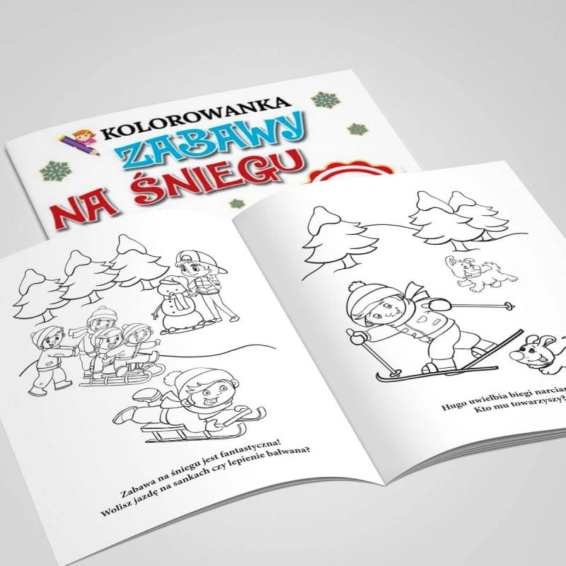 KOLOROWANKA ZABAWY NA ŚNIEGU Z NAKLEJKAMI
