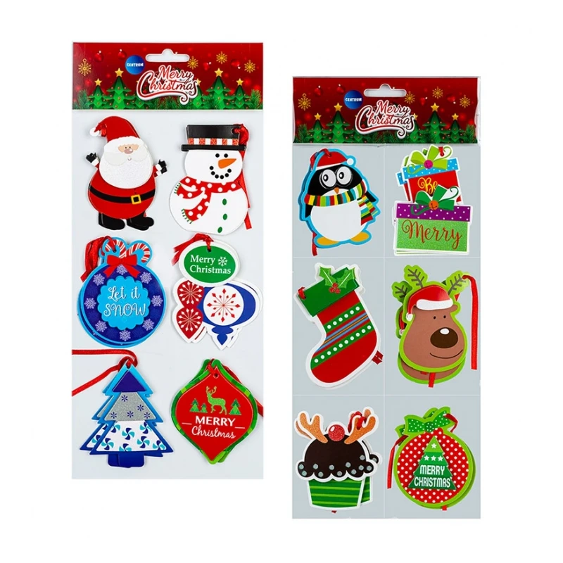 ZESTAW ŚWIĄTECZNYCH PRZYWIESZEK PREZENTOWYCH X 12 SZT- 0452-7030-99