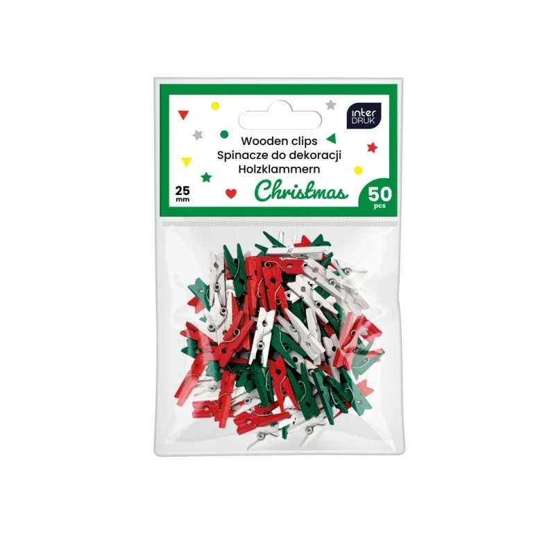 Kolor.spinacze do dek.mini 50szt.Chrisma