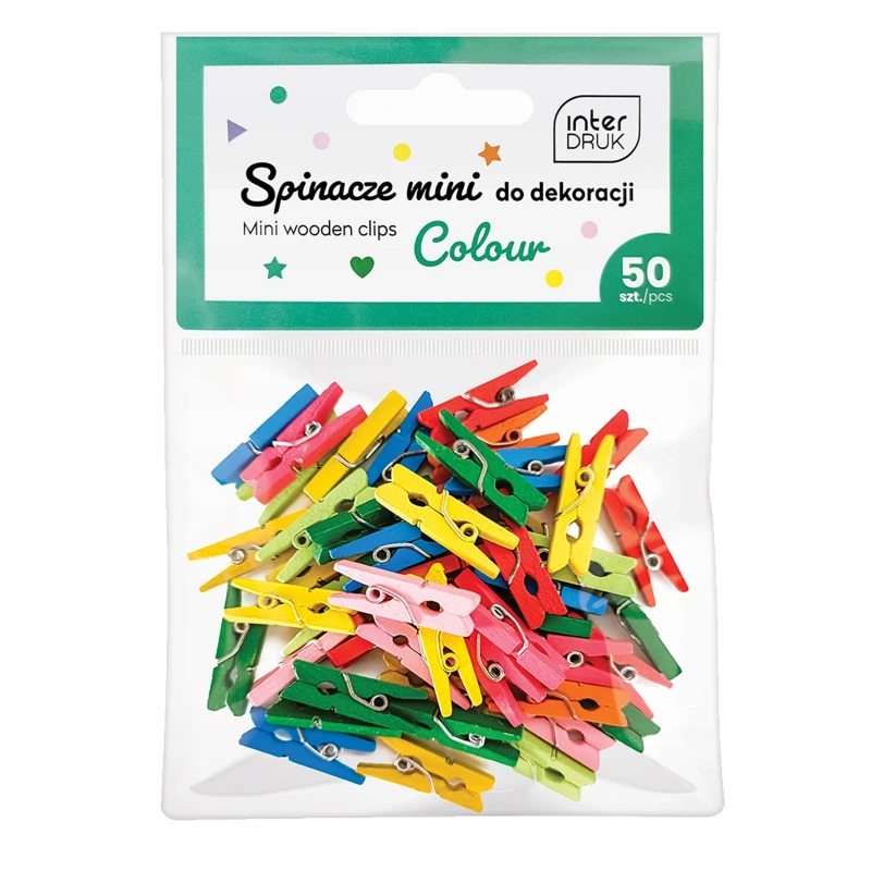 Kolorowe spinacze do dekor.mini 50szt.