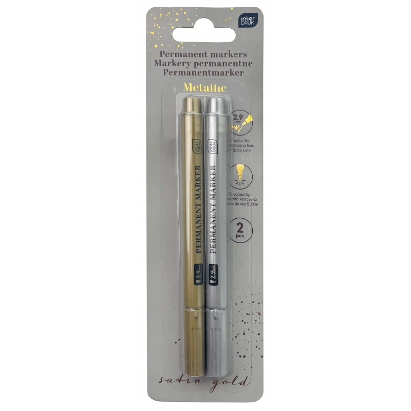 Markery metaliczne Silver/Gold 2szt
