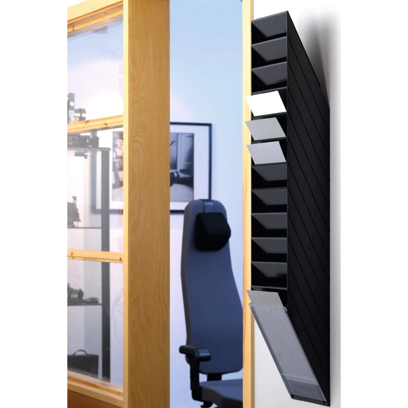 FLEXIBOXX A4 12 pionowych pojemników na dokumenty, kolor czarny 1709763060
