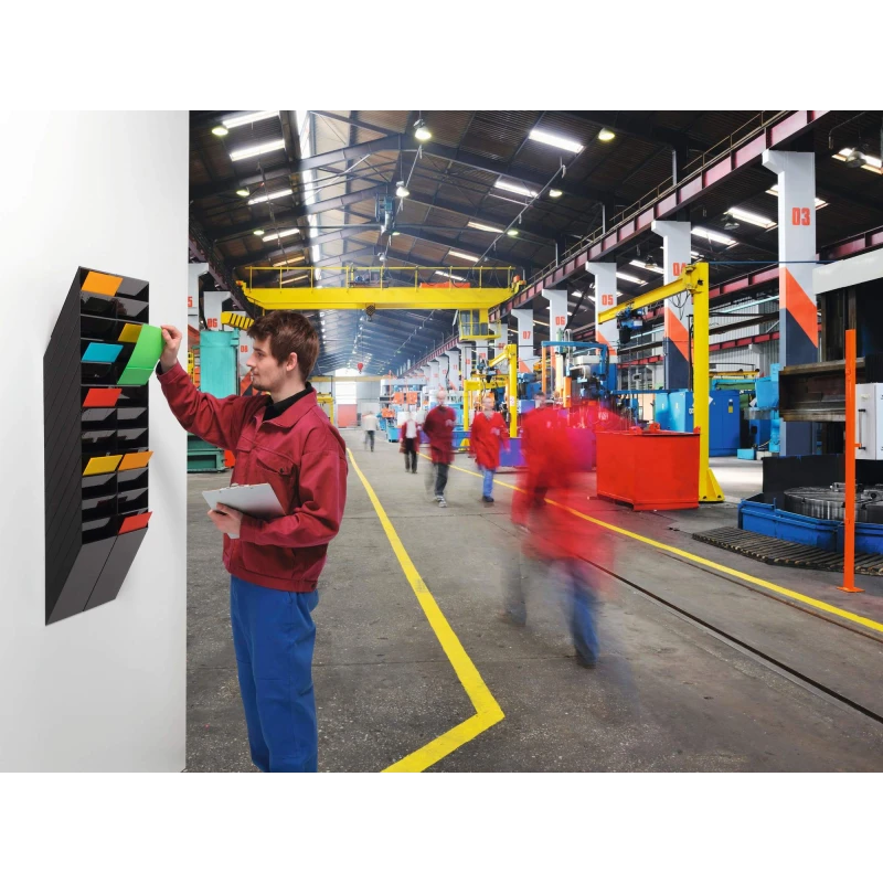 FLEXIBOXX A4 12 pionowych pojemników na dokumenty, kolor czarny 1709763060
