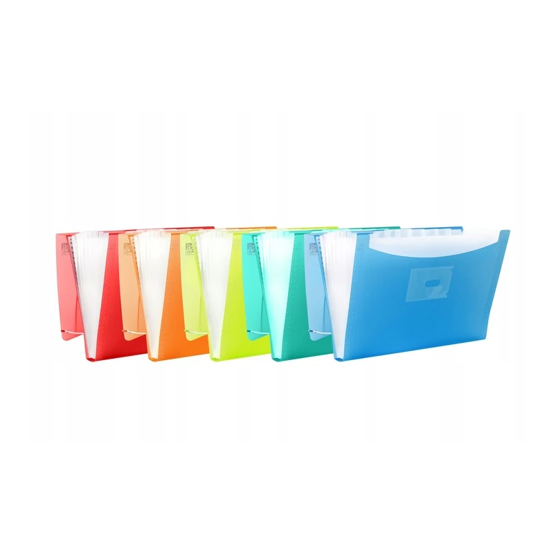 TECZKA HARMONIJKOWA PP OXFORD URBAN A4+ 8 PRZEGRÓDEK PRZEJRZYSTA MIKS KOLORÓW