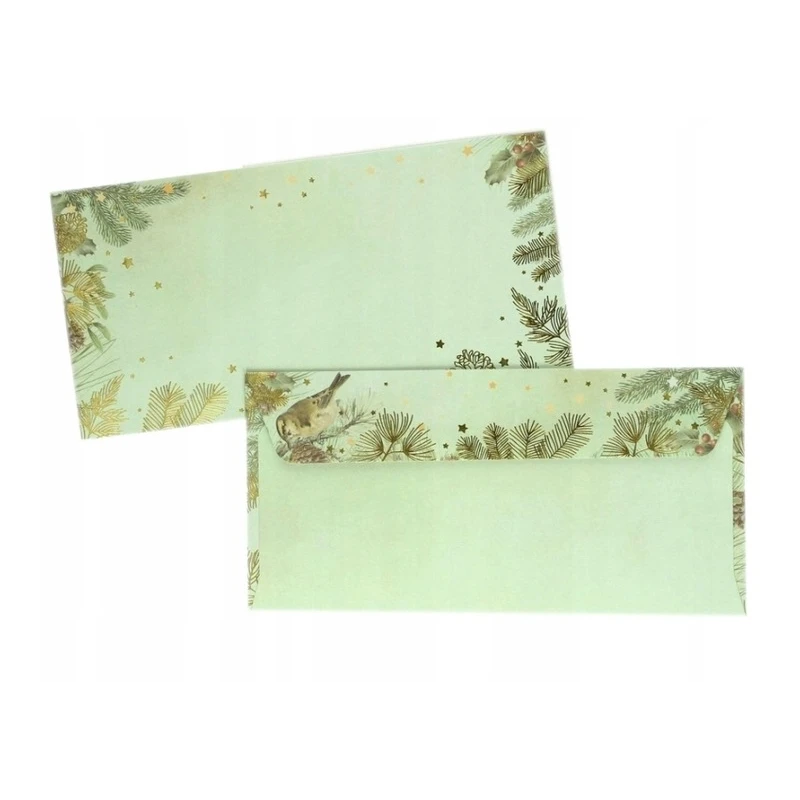 Zestaw - karnet i koperta DL ZŁOTE ŚWIĘTA., op/5szt.