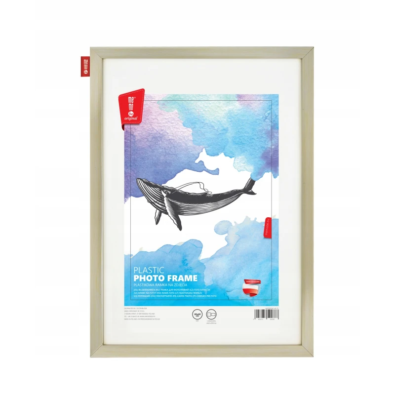 RAMKA NA ZDJĘCIA MEMOBE PLASTIKOWA SREBRNA 30x40cm