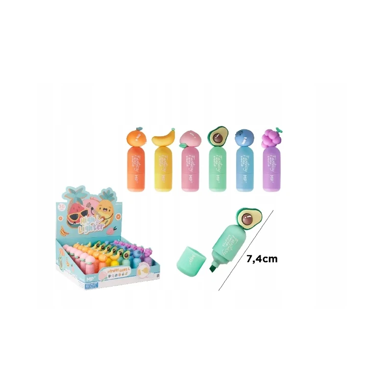 ZAKRESLACZ MINI 6KOL FLUO OWOCE MP PUD A36 PG** 556046