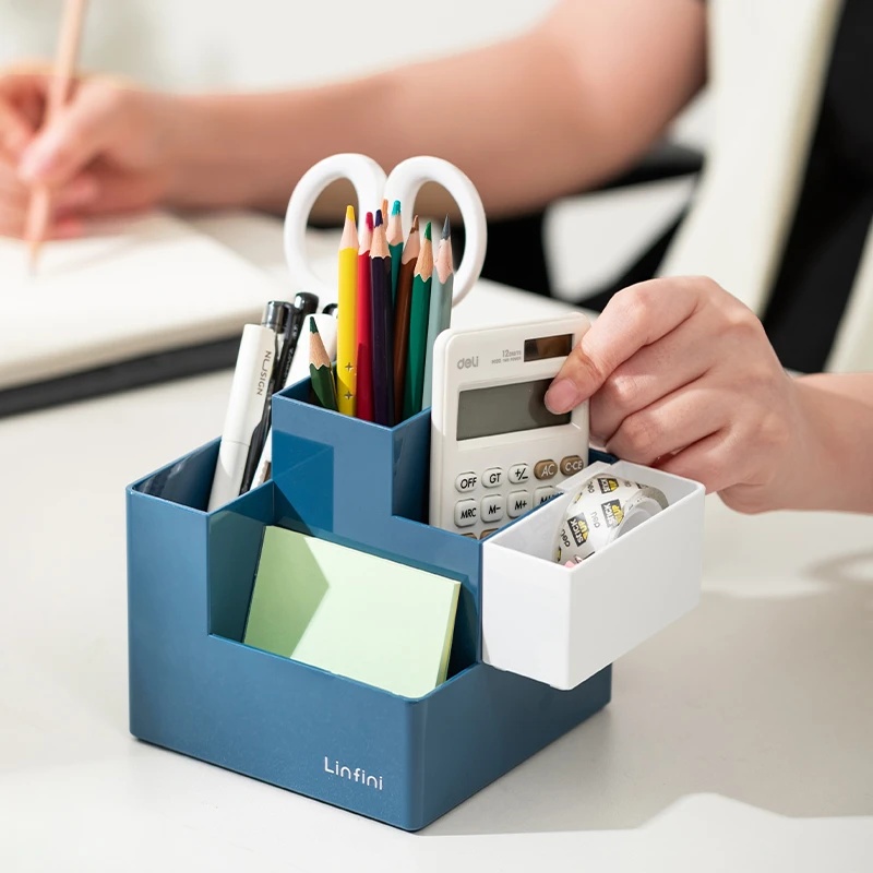 ORGANIZER NA BIURKO - PRZYBORNIK DELI EZ072 LINFINI RÓŻOWY