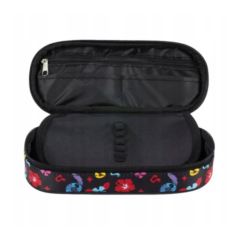 PIÓRNIK SASZETKA USZTYWNIONA Z WEWNĘTRZNĄ KLAPKĄ STITCH BLACK ALOHA mk