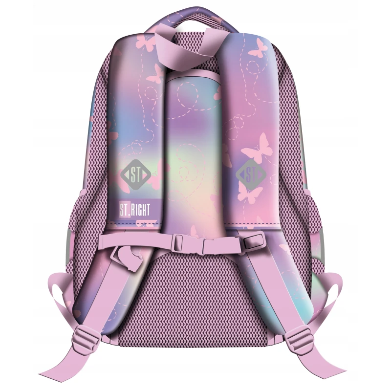 PLECAK 3-KOMOROWY STRIGHT BP-26 PINK BUTTERFLIES mkmp