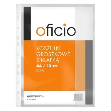 Koszulki groszkowe a4 z klapką oficio