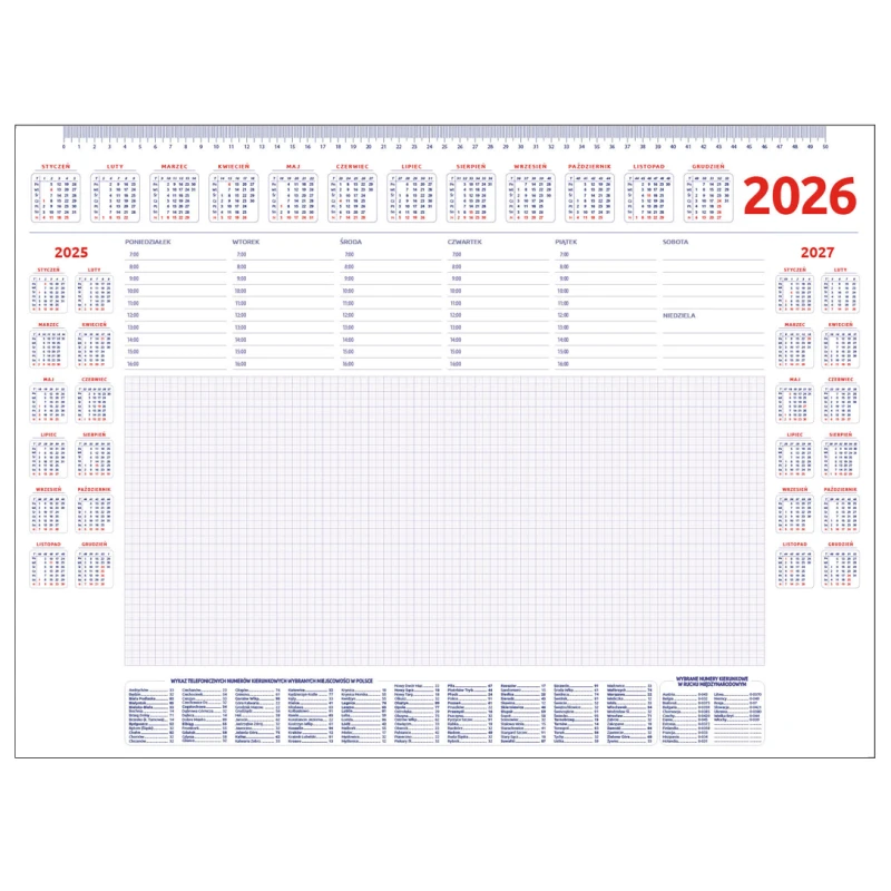 KALENDARZ PODKŁADOWY A2/52K BEZ LISTWY BIUWAR