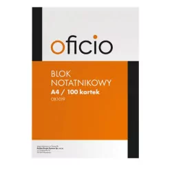 BLOK NOTATNIKOWY A4 100 KARTEK OFICIO