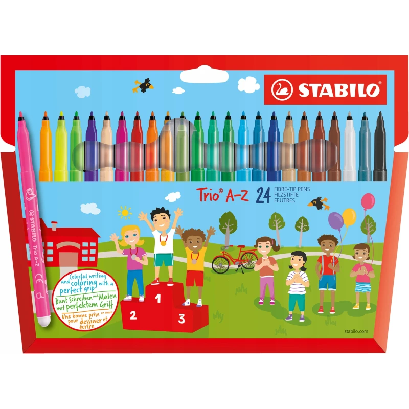 FLAMASTRY STABILO TRIO A-Z  ETUI KARTONOWE 24KOL