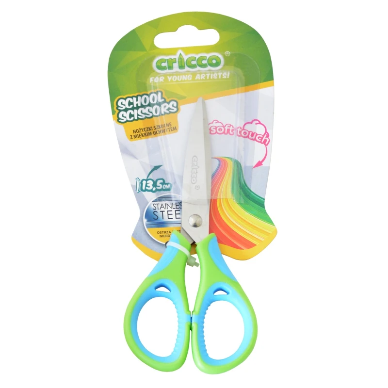 NOŻYCZKI CRICCO Z MIĘKKIMI UCHWYTAMI 13,5CM