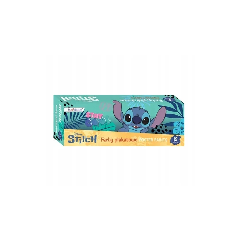 Farby plakatowe 12 kolorów 20 ml STITCH