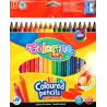 KREDKI OŁÓWKOWE KIDS TRÓJKĄTNE JUMBO 18KOL ETUI+TEMP COLORINO