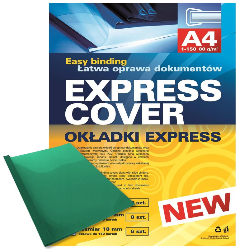 OKŁADKI EXPRES 9,5MM ZIELONE 8SZT/OP 415055