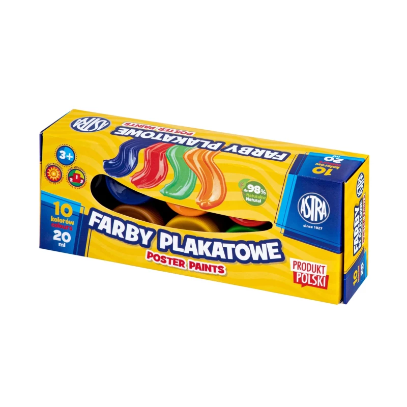 FARBY PLAKATOWE ASTRA 10 KOLORÓW x 20ML STANDARD