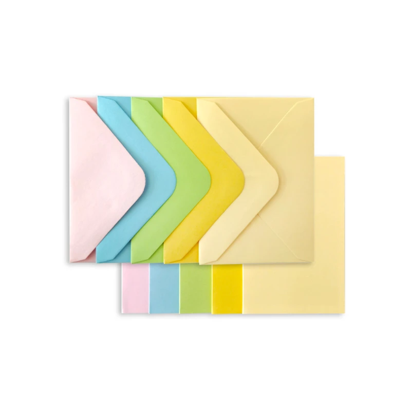 ZESTAW KARNET I KOPERTA 70MMx100MM, MIX PASTELOWY SATYNOWANY OP5 SZT.