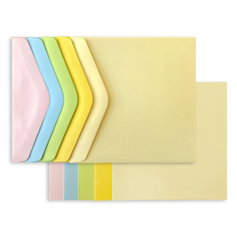 BAZA DO KARTEK, KARNET I KOPERTA 145X145MM, GŁADKI MIX PASTELOWY SATYNOWANY OP5 SZT.