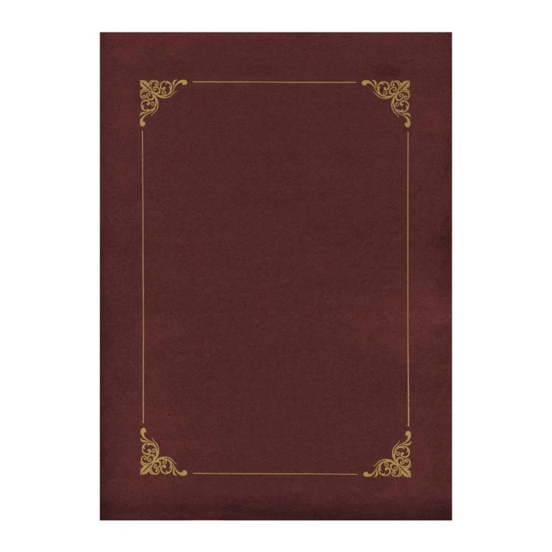TECZKA OZDOBNA NA DYPLOM ZE ZŁOTĄ RAMKĄ BORDOWA OP10 SZT.