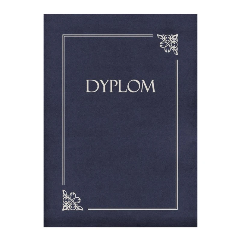 TECZKA OZDOBNA DYPLOM ZE SREBRNĄ RAMKĄ I NAPISEM, GRANATOWA OP10 SZT.