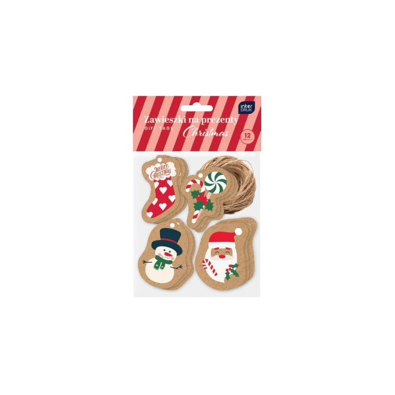 Zawieszki na prez.kraft kształ.CHRISTMAS