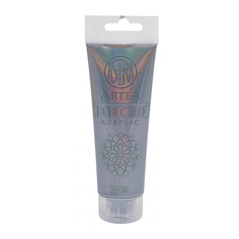 Farba akrylowa metaliczna srebrna Astra DECO ARTEA 75ml tuba