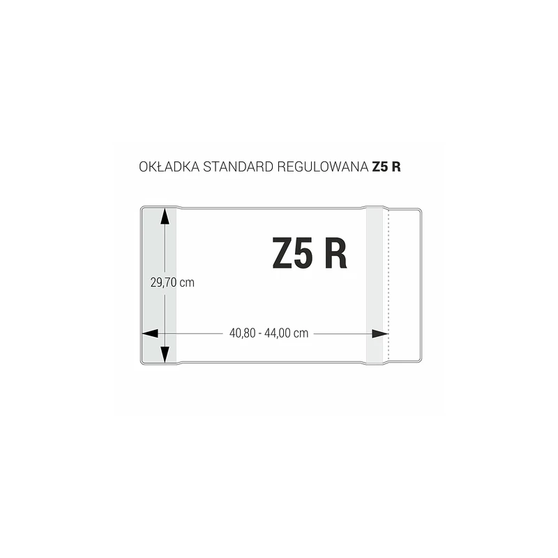 Okładka regulowana bezbarwna Z5 - 297   5sztuk/op. OZB5-50 Biurfol