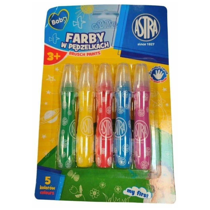 Farby w pędzelkach ASTRA BABY 5 kolorów
