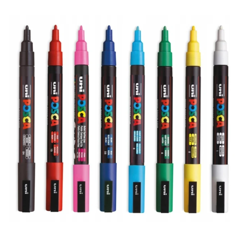 ZESTAW PC-3M ZESTAW MARKERÓW 8SZT POSCA + DŁUGOPIS ŚWIĄTECZNY