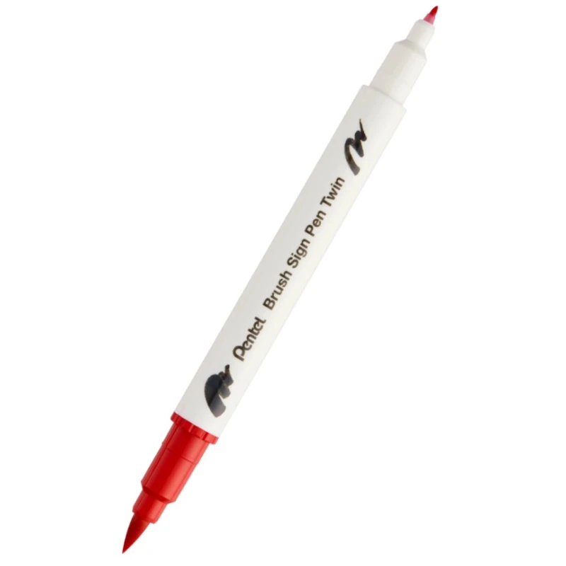 PENTEL PISAK/BRUSH DWUSTRONNA KOŃCÓWKA CZERWONY SESW30C-T102