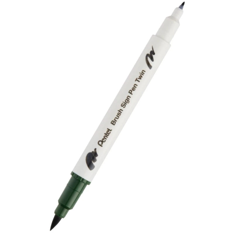 PENTEL PISAK/BRUSH DWUSTRONNA KOŃCÓWKA OLIWKOWA ZIELEŃ SESW30C-T115