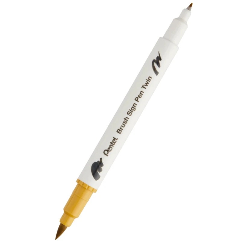 PENTEL PISKA/BRUSH DWUSTRONNA KOŃCÓWKA ZŁOTA OCHRA SESW30C-T123