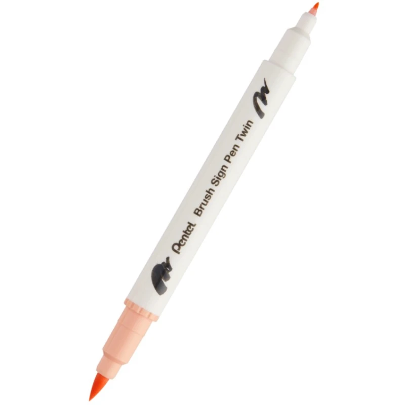 PENTEL PISAK/BRUSH DWUSTRONNA KOŃCÓWKA JASNO POMARAŃCZOWY SESW30C-T116