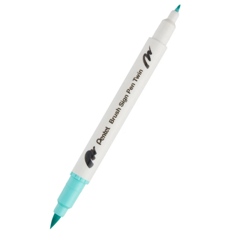 PENTEL PISAK/BRUSH DWUSTRONNA KOŃCÓWKA SZMARAGDOWY SESW30C-T134