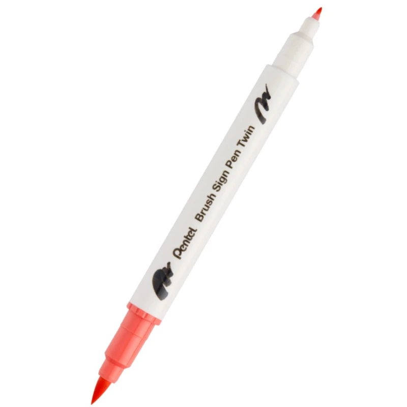 PENTEL PISAK/BRUSH DWUSTRONNA KOŃCÓWKA KORALOWY RÓŻ SESW30C-T135