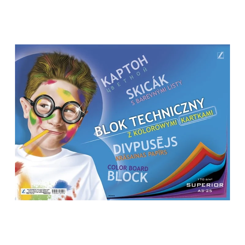 BLOK TECHNICZNY A3 KOLOROWY 25K SUPERIOR