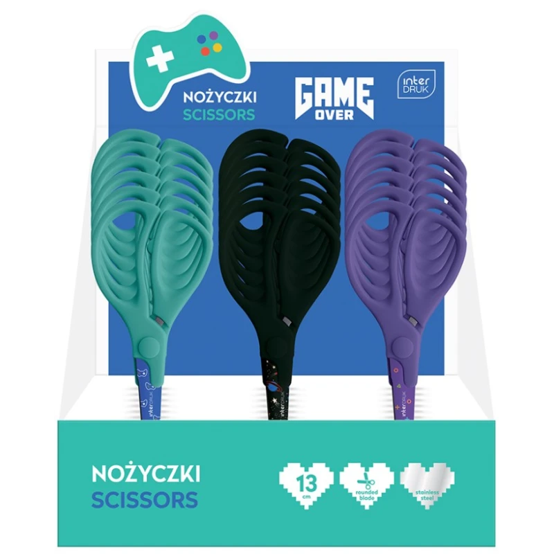 NOŻYCZKI SZKOLNE DZIECIĘCE 13CM GAME OVER INTERDRUK