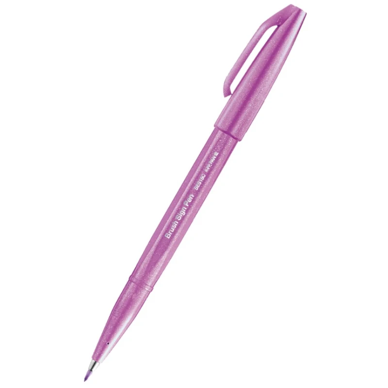 PISAK PĘDZELEK DO KALIGRAFII I LITERNICTWA PENTEL BRUSH SIGN PEN PURPUROWY SES15C-P2X
