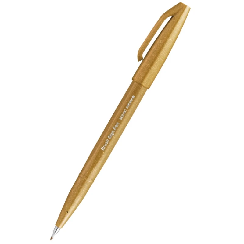 PISAK PĘDZELEK DO KALIGRAFII I LITERNICTWA PENTEL BRUSH SIGN PEN CIEMNOŻÓŁTY PENTEL SES15C-Y