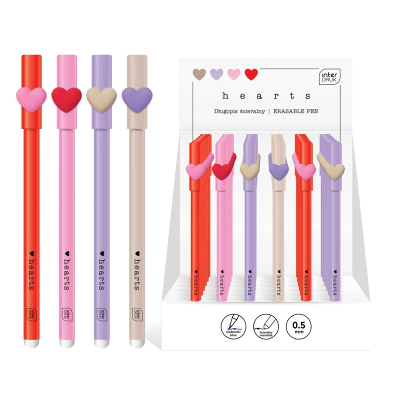 DŁUGOPIS ŚCIERALNY HEARTS INTERDRUK