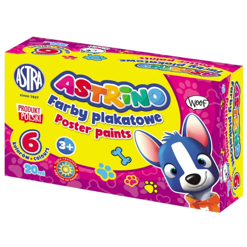 FARBY SZKOLNE PLAKATOWE ASTRINO 6KOL 20ML