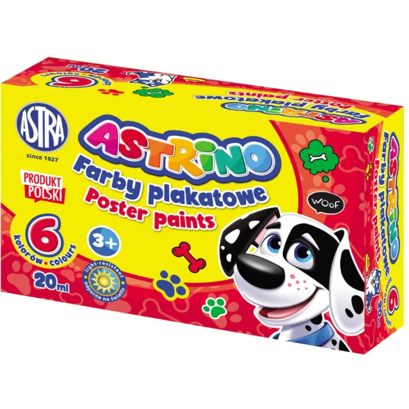 FARBY SZKOLNE PLAKATOWE ASTRINO 6KOL 20ML